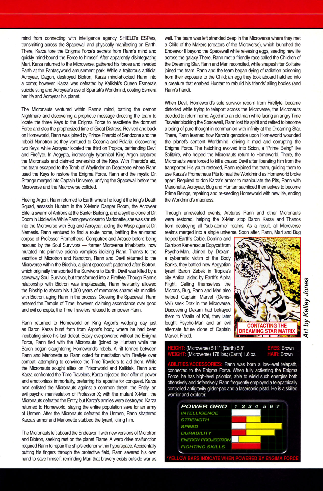 Marvel Universe biography page 2 for Arcturus Rann