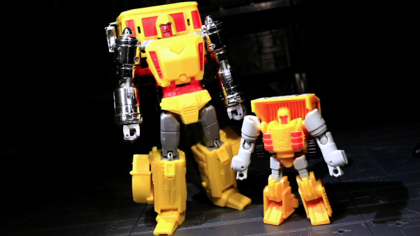 The two Shafter toys in robot mode