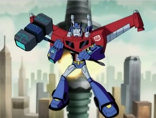 Optimus Prime with jet pack
