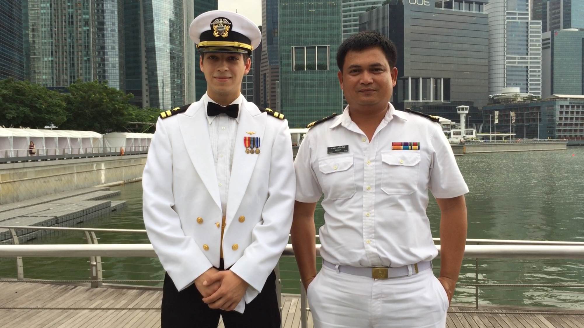 LT Jonas Lauwiner with a Thai Chief Petty Officer First Class in Singapore.jpg