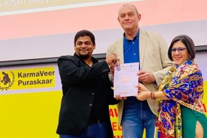 Jason Fernandes conferred with Karmaveer Chakra Award